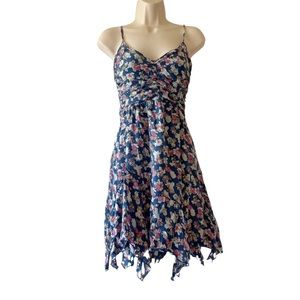 Charlotte Ronson blue silk floral dress